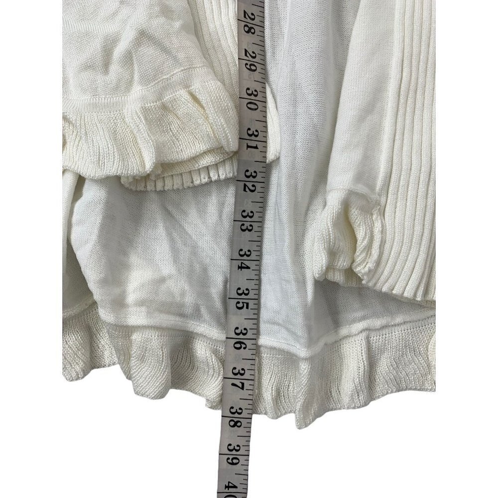 Joseph A. Women's Off White Ruffled Cardigan - Picture 5 of 5